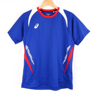 アシックス(asics)のアシックス 半袖Tシャツ プラクティスシャツ スポーツウエア メンズ Mサイズ 青×赤×白 asics(Tシャツ/カットソー(半袖/袖なし))