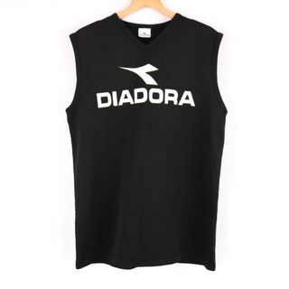 ディアドラ(DIADORA)のディアドラ タンクトップ Vネック ロゴT スポーツウエア L相当 メンズ ﾌﾘｰサイズ 黒×白 Diadora(タンクトップ)