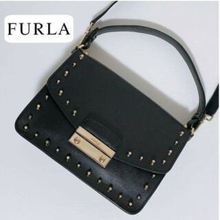 フルラ(Furla)の【中古】FURLA　スタッズ付きメトロポリタン(ショルダーバッグ)