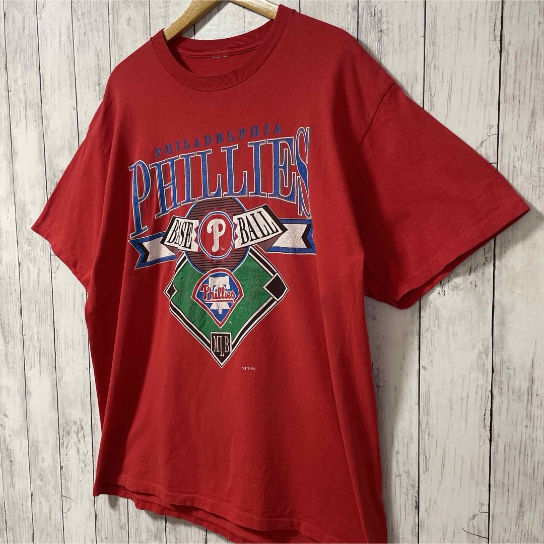 シングルステッチ 90s ビンテージ フィラデルフィアフィリーズ MLB 古着 メンズのトップス(Tシャツ/カットソー(半袖/袖なし))の商品写真