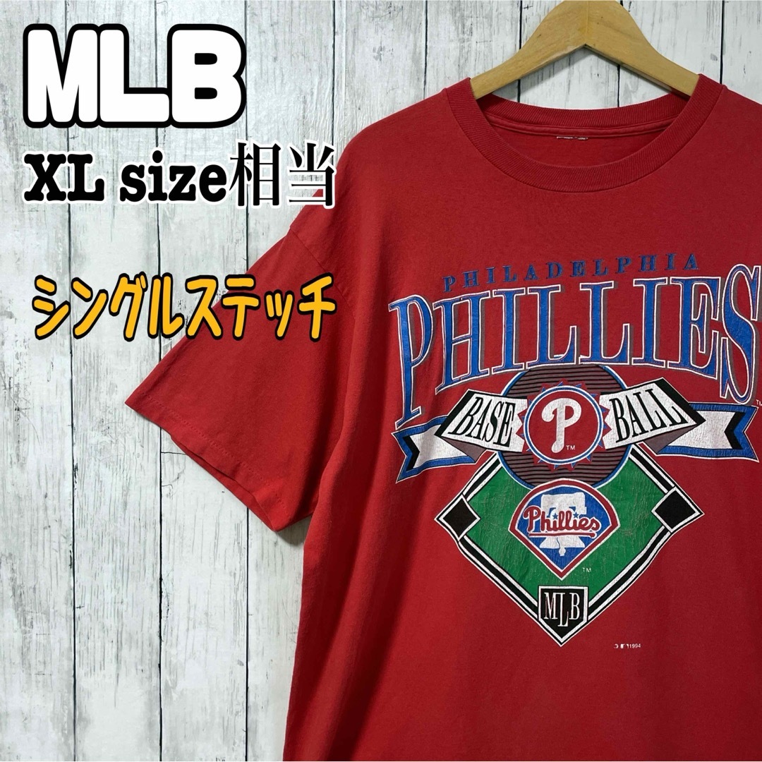 シングルステッチ 90s ビンテージ フィラデルフィアフィリーズ MLB 古着 メンズのトップス(Tシャツ/カットソー(半袖/袖なし))の商品写真