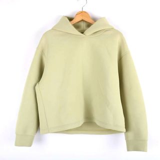 ユニクロ(UNIQLO)のユニクロ パーカー トップス カットソー スウェット プルオーバー 速乾 レディース Lサイズ グリーン UNIQLO(パーカー)