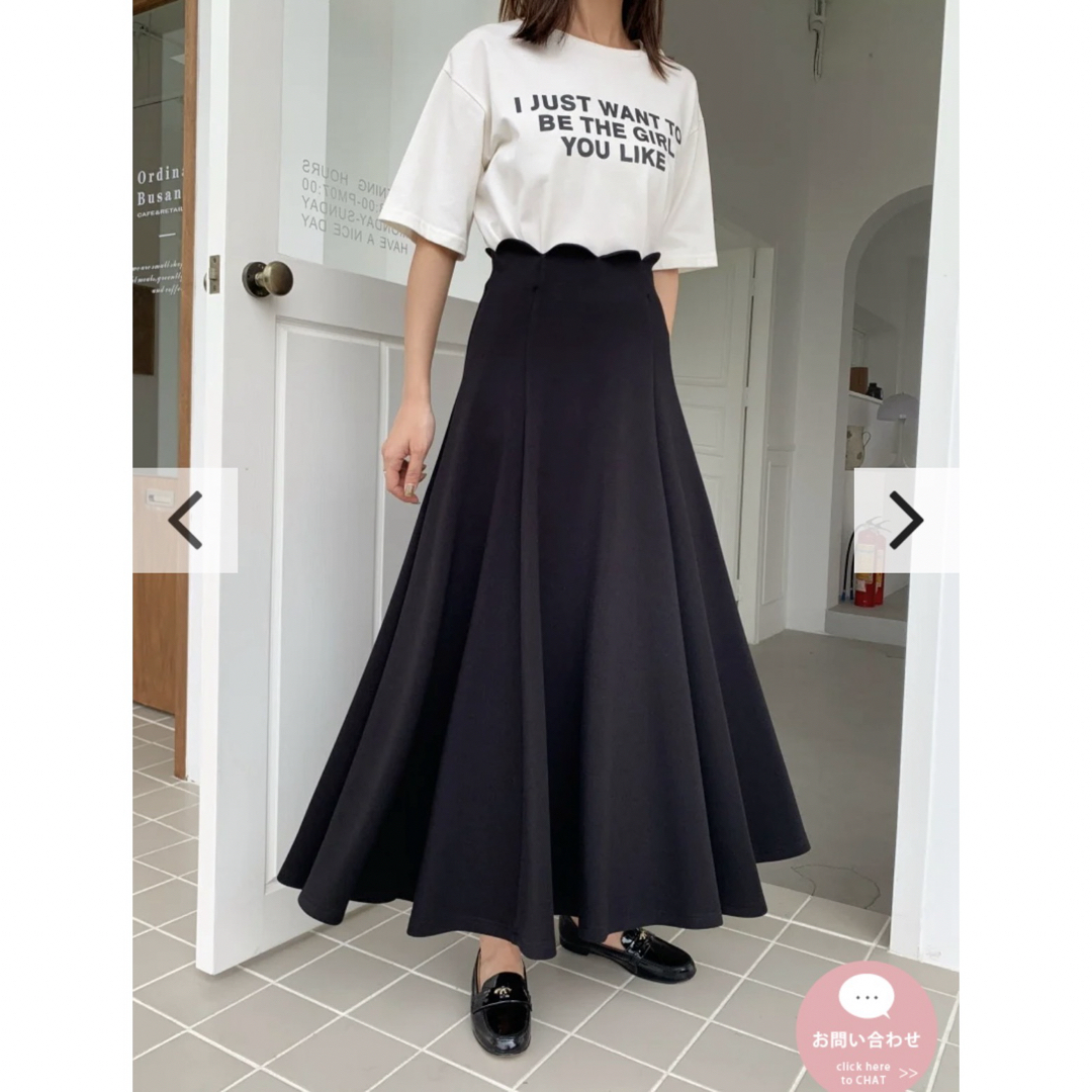 BIRTHDAY BASH(バースデーバッシュ)のbirthday bash☆WAIST SCALLOPED FLARESKIRT レディースのスカート(ロングスカート)の商品写真