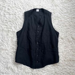 アナトミカ(ANATOMICA)の【美品】アナトミカ/ANATOMICA リネン100% サガン ベスト　ジレ　黒(ベスト)