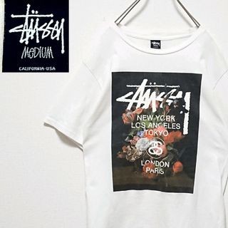 ステューシー(STUSSY)のステューシー フロント 花柄 ボタニカル ショーンフォント ロゴ 半袖 Tシャツ(Tシャツ/カットソー(半袖/袖なし))