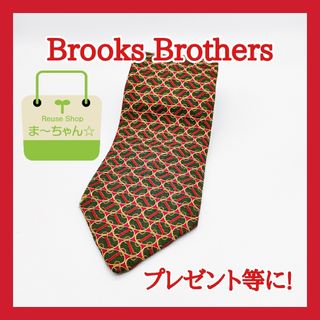 Brooks Brothers - 【訳あり】ブルックスブラザーズ　ネクタイ　丸総柄　濃い緑×金系★１点物★