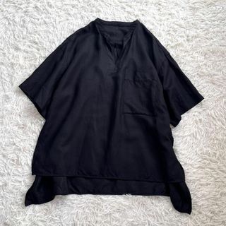 アドーア(ADORE)の【美品】アドーア/ADORE コンフォート 麻 ブラウス　スキッパー　半袖シャツ(シャツ/ブラウス(半袖/袖なし))