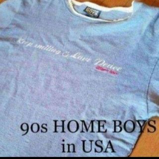 90s 米国HOME BOYS ダメージ　ロンT sizeM(Tシャツ/カットソー(七分/長袖))