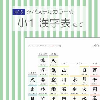 №15 小学校1年生 漢字表 ☆ 縦(語学/参考書)