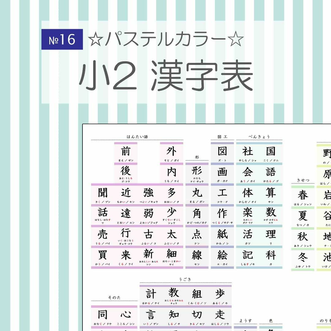 №16 小学校2年生 漢字表 ☆ エンタメ/ホビーの本(その他)の商品写真