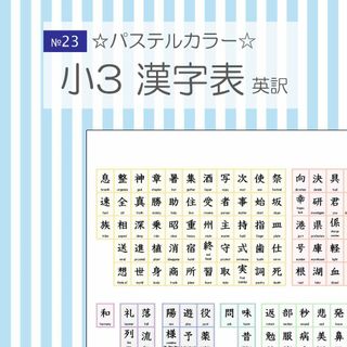 №23 小学校3年生漢字表 ☆ 英訳(語学/参考書)