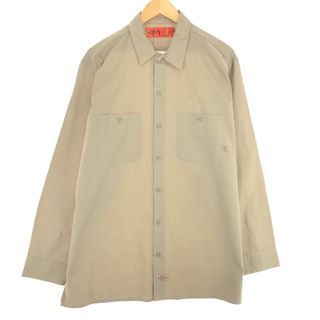 ディッキーズ(Dickies)の古着 ディッキーズ Dickies 長袖 ワークシャツ メンズL /eaa444069(シャツ)