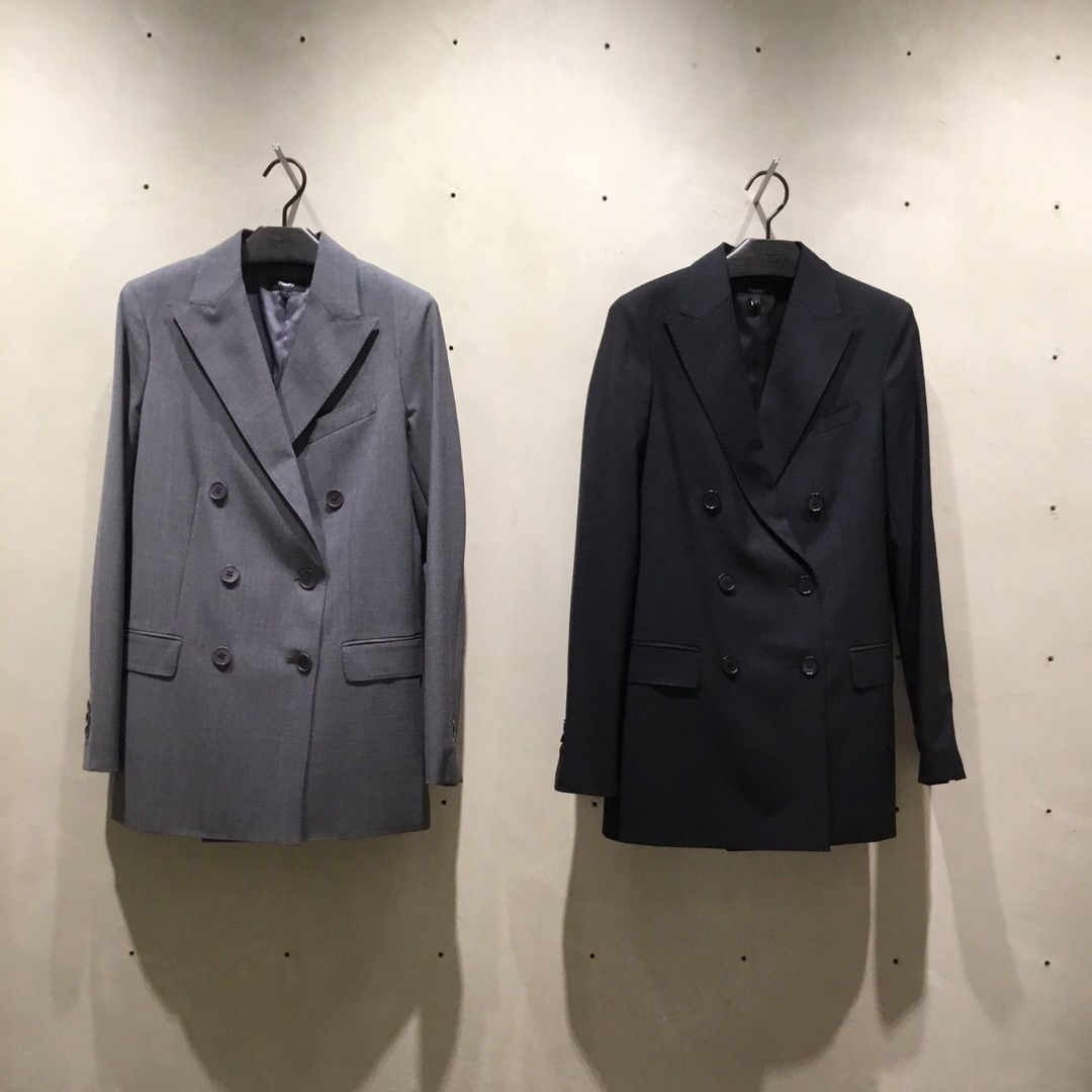 theory(セオリー)のtheory Tailor ダブルジャケット　パンツスーツ　黒　0、00 レディースのフォーマル/ドレス(スーツ)の商品写真