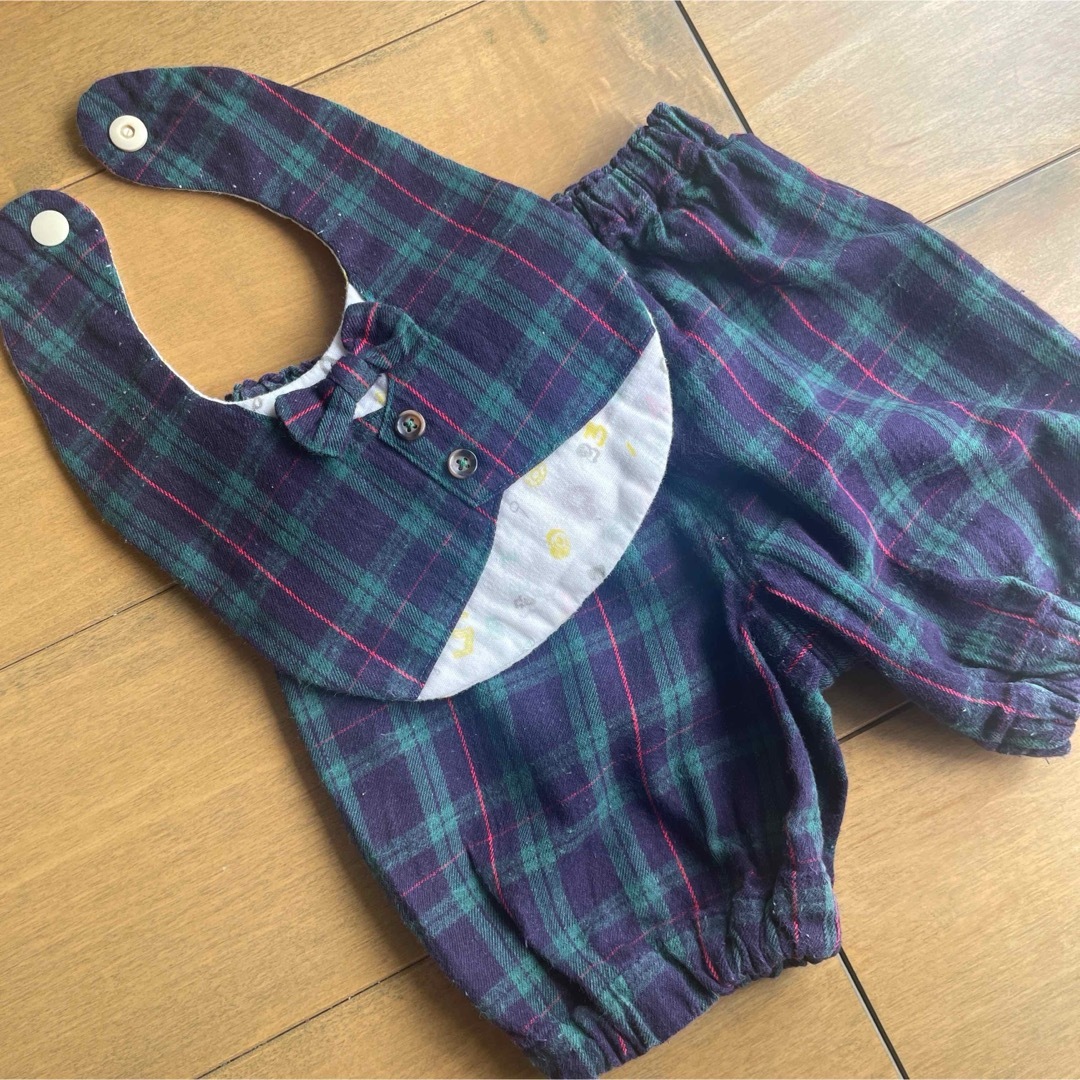 スタイ　かぼちゃパンツ　セットアップ　90 おめかしセット　チェック柄 キッズ/ベビー/マタニティのキッズ服女の子用(90cm~)(パンツ/スパッツ)の商品写真