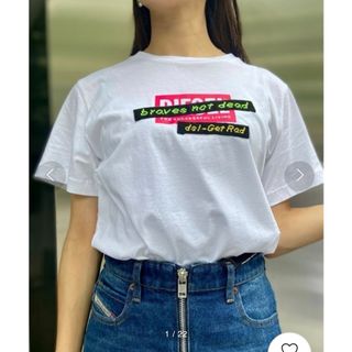 ディーゼル(DIESEL)のディーゼル Tシャツ 半袖 ロゴ プリント テープデザイン クルーネック(Tシャツ/カットソー(半袖/袖なし))