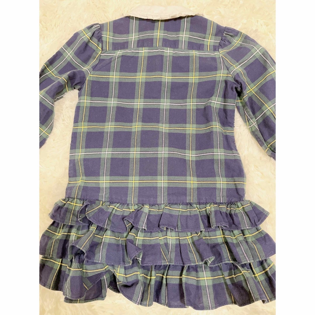 ラルフローレン　チェックワンピース　フリルワンピース　100 キッズ/ベビー/マタニティのキッズ服女の子用(90cm~)(ワンピース)の商品写真