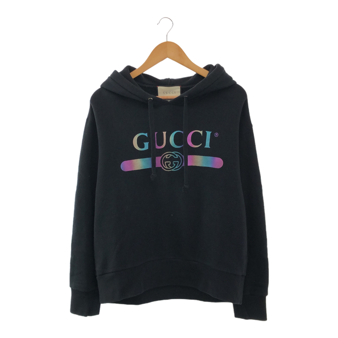 Gucci(グッチ)のGUCCI グッチ ホログラムロゴフーディー パーカー ロゴ BLK ブラック 黒 メンズ ユニセックス ブランド メンズのトップス(パーカー)の商品写真