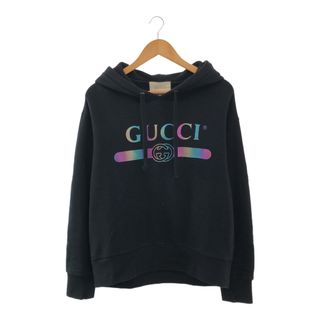 Gucci - GUCCI グッチ ホログラムロゴフーディー パーカー ロゴ BLK ブラック 黒 メンズ ユニセックス ブランド