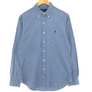 ラルフローレン(Ralph Lauren)の古着 ラルフローレン Ralph Lauren SLIM FIT スリムフィット 長袖 ボタンダウン シャンブレーシャツ メンズM /eaa445127(シャツ)