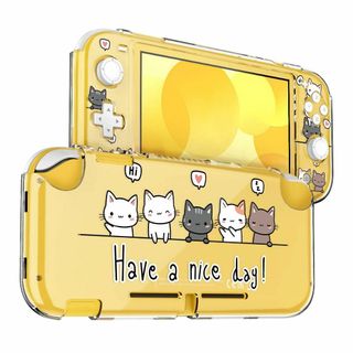 【色:ホワイト4】DLseego 猫 Switch Lite用 ケース クリアケ(その他)