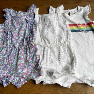 ベビーギャップ(babyGAP)のbaiya80女の子春夏ロンパースワンピースノースリーブまとめ売りベビーキッズ(ロンパース)