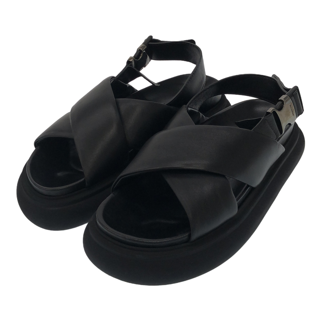 MONCLER(モンクレール)のMONCLER モンクレール SOLARISSE LEATHER SANDALS 37 23cm 4L001 20 M1699 イタリア製 レザー サンダル ブランド レディースの靴/シューズ(サンダル)の商品写真