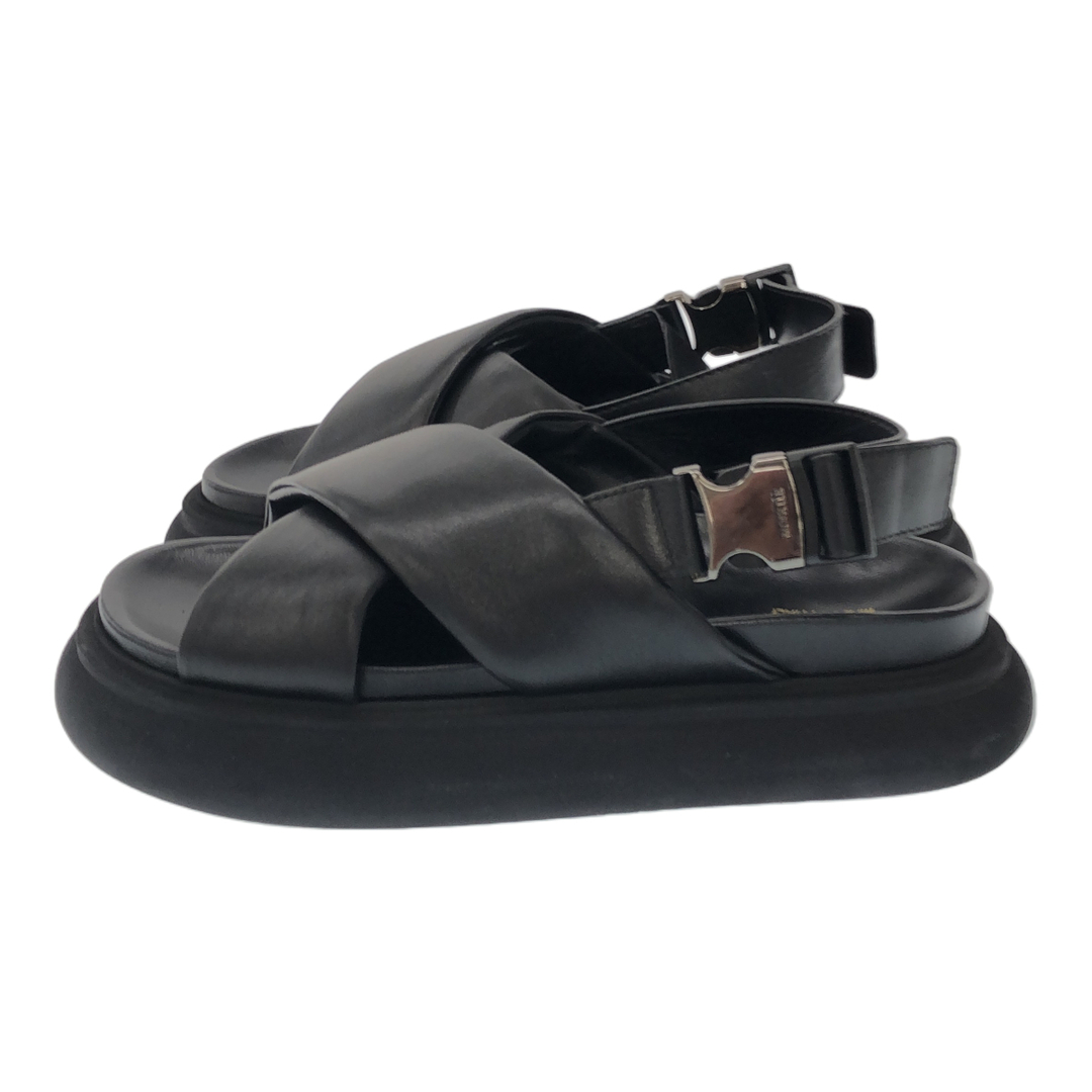 MONCLER(モンクレール)のMONCLER モンクレール SOLARISSE LEATHER SANDALS 37 23cm 4L001 20 M1699 イタリア製 レザー サンダル ブランド レディースの靴/シューズ(サンダル)の商品写真