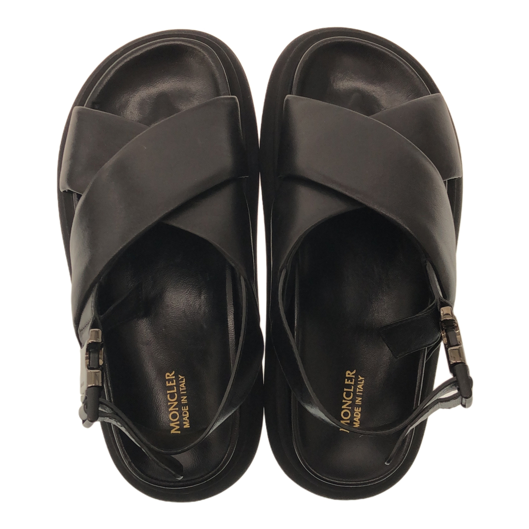 MONCLER(モンクレール)のMONCLER モンクレール SOLARISSE LEATHER SANDALS 37 23cm 4L001 20 M1699 イタリア製 レザー サンダル ブランド レディースの靴/シューズ(サンダル)の商品写真