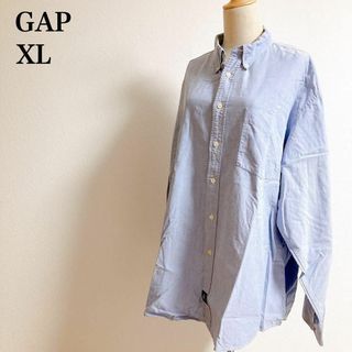 ギャップ(GAP)のGAP ギャップ フルフィットオックスフォードシャツ　ブルー　XL(シャツ)