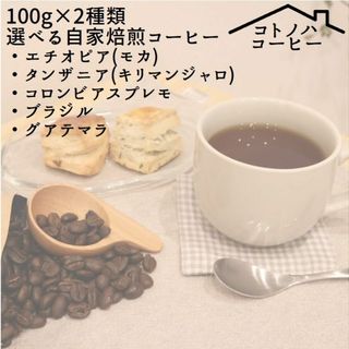 [自家焙煎コーヒー]選べる定番2種×100gコーヒー豆(コーヒー)