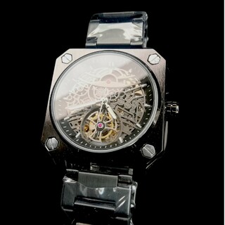 【BINBOND】メンズ 機械式時計 自動巻き 手巻きステンレス フルスケルトン(腕時計(アナログ))