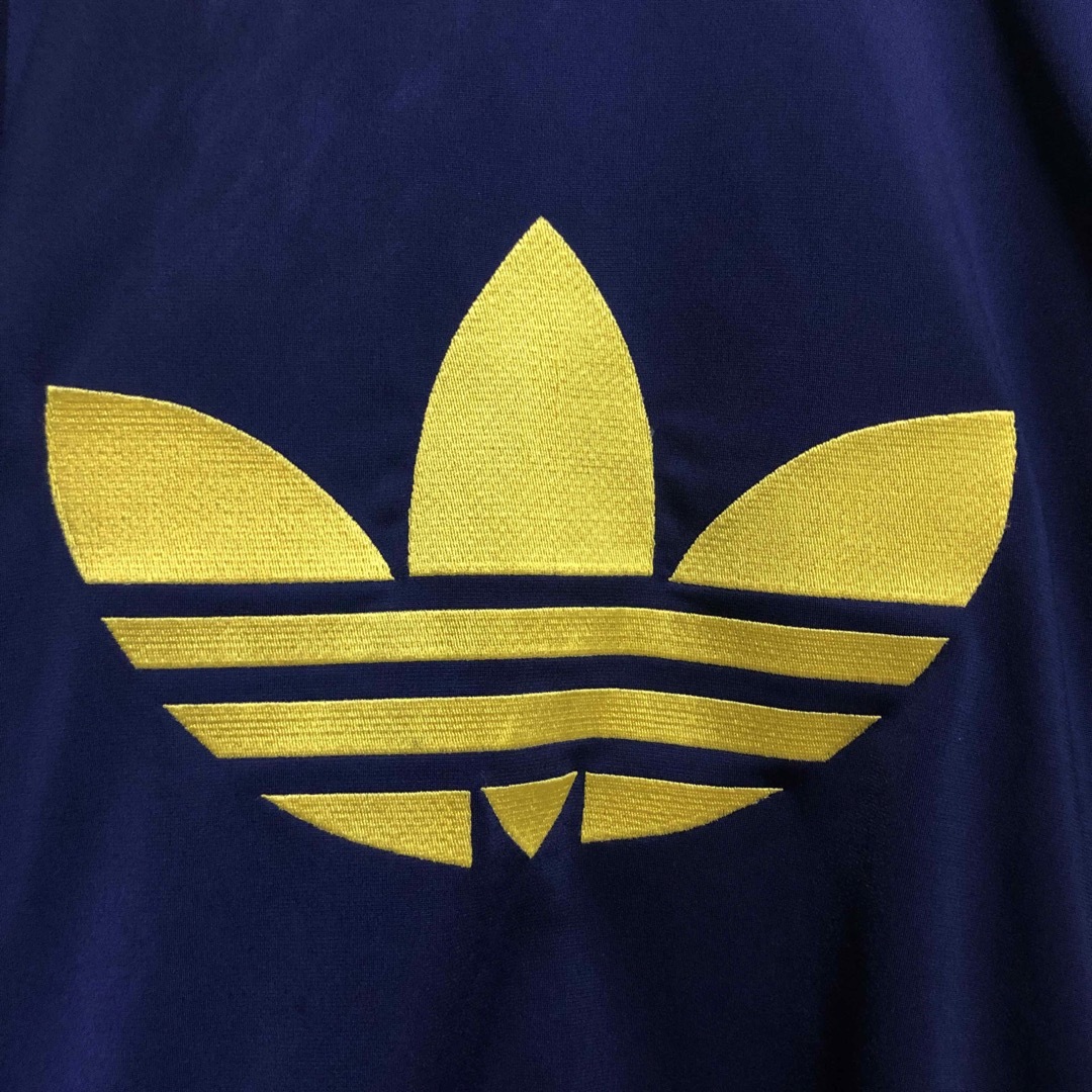 希少3XL⭐️80s adidasトラックジャケット 刺繍 vintage 紺黄 希少3XL⭐️80s adidasトラックジャケット 刺繍 vintage 紺黄