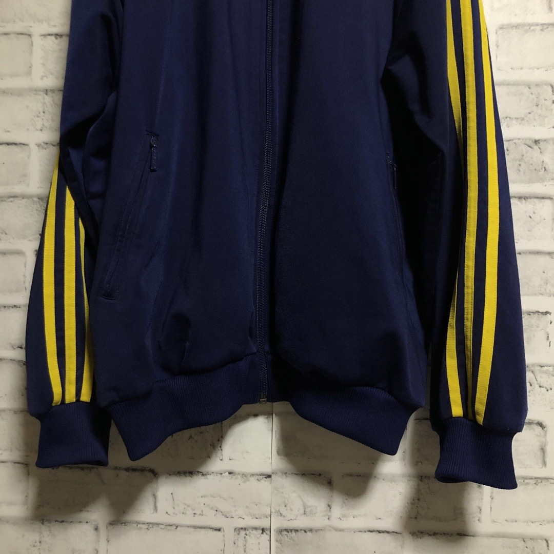 希少3XL⭐️80s adidasトラックジャケット 刺繍 vintage 紺黄 希少3XL⭐️80s adidasトラックジャケット 刺繍 vintage 紺黄