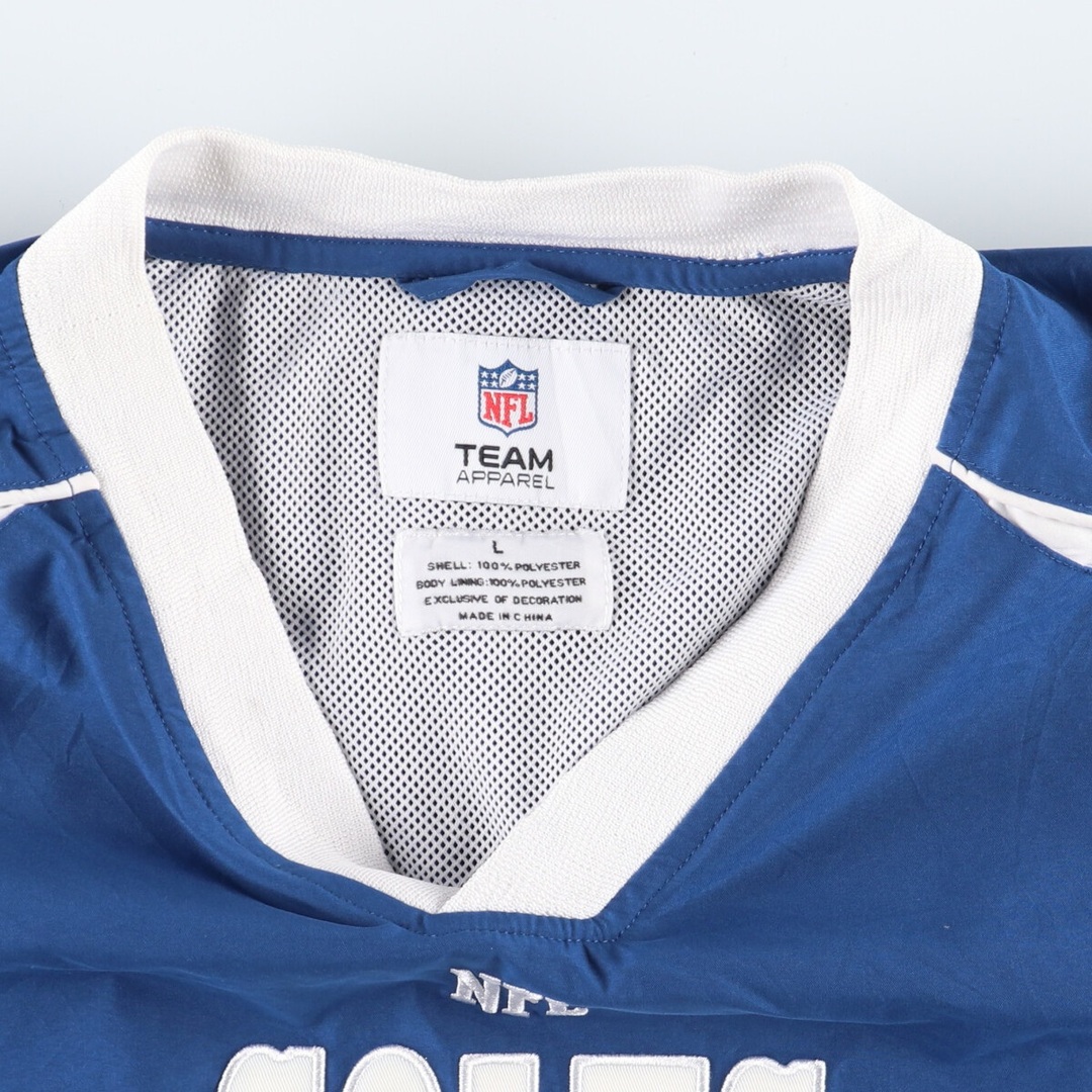 古着 NFL INDIANAPOLIS COLTS インディアナポリスコルツ Vネック ウォームアッププルオーバー メンズL /eaa444885 メンズのジャケット/アウター(ナイロンジャケット)の商品写真