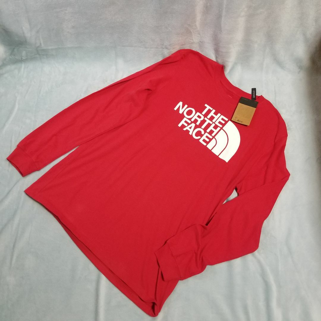 THE NORTH FACE(ザノースフェイス)のTHE NORTH FACE ノースフェイス　ロングTシャツ　赤　Mサイズ メンズのトップス(Tシャツ/カットソー(七分/長袖))の商品写真