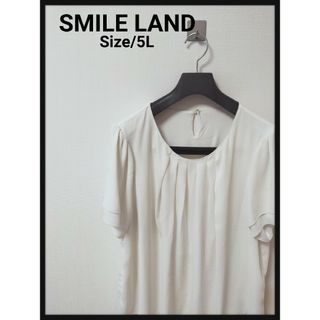 トゥモローランド(TOMORROWLAND)の大きいサイズ SMILE LAND スマイルランド ボートネック プリーツ(Tシャツ(半袖/袖なし))