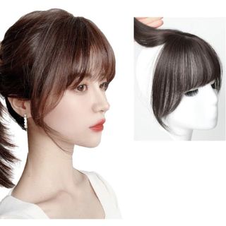 【フォロー割あり】トップ ウィッグ ナチュラルブラウン 白髪隠し ヘアアレンジ(ショートストレート)