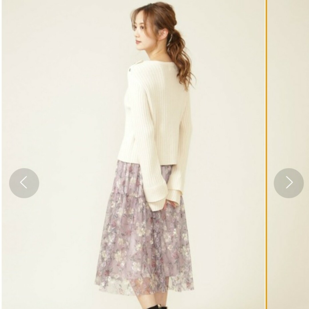 JILLSTUART(ジルスチュアート)のフローラルチュールレーススカート　パープル レディースのスカート(その他)の商品写真