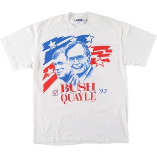 ヘインズ(Hanes)の古着 80年代 ヘインズ Hanes George Herbert Walker Bush ジョージHWブッシュ プリントTシャツ USA製 メンズL ヴィンテージ /eaa444218(Tシャツ/カットソー(半袖/袖なし))