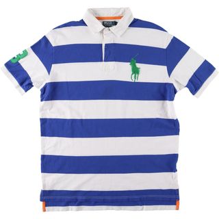 ラルフローレン(Ralph Lauren)の古着 ラルフローレン Ralph Lauren POLO by Ralph Lauren ボーダー柄 ビッグポニー 半袖 ラガーシャツ メンズXL /eaa444259(ポロシャツ)