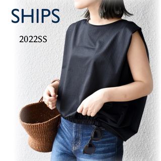 シップス(SHIPS)のSHIPS シップス ウエストギャザーバルーンカットソー ノースリーブシャツ(シャツ/ブラウス(半袖/袖なし))