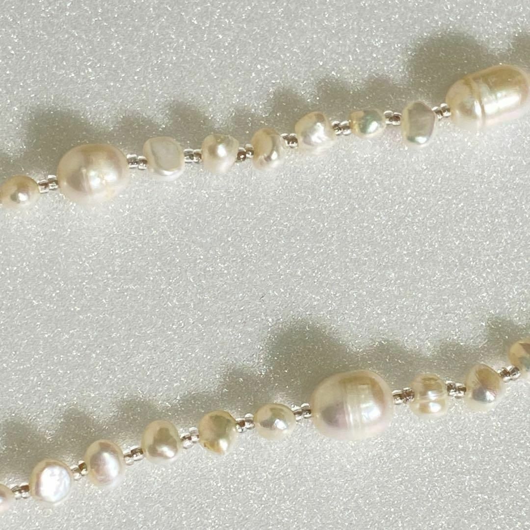 真珠　パール　ネックレス　ネックレス　80cm アクセサリー ハンドメイドのアクセサリー(ネックレス)の商品写真