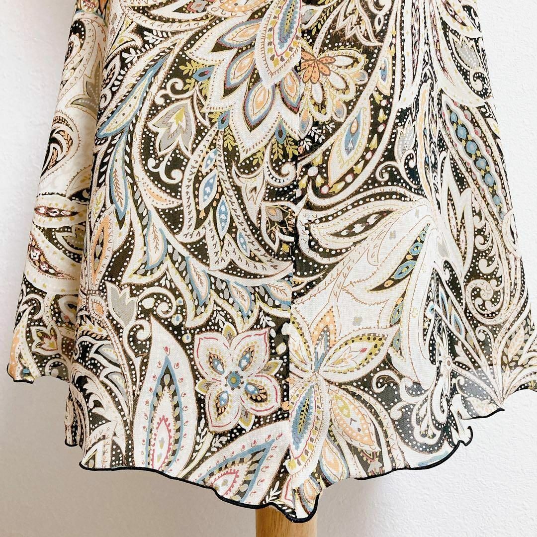 Lois CRAYON ロイスクレヨン 膝丈ペイズリー柄スカート M 日本製 レディースのスカート(ひざ丈スカート)の商品写真