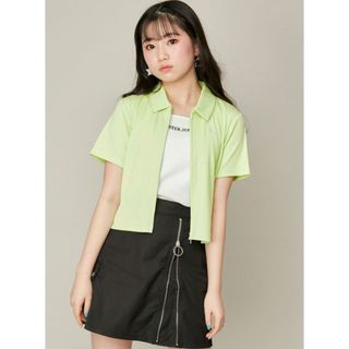 当季新品 JENNI セットアイテム】襟付きリブZIPカーデ＆タンクセット(Tシャツ/カットソー)