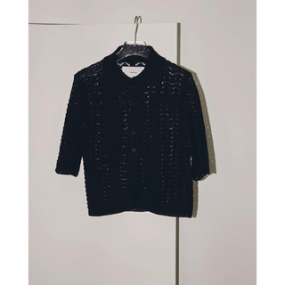 トゥデイフル(TODAYFUL)のtodayful lace knit shirts レースニットシャツ ブラック(シャツ/ブラウス(長袖/七分))