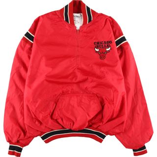 古着 ビッグサイズ 90年代 DeLONG NBA CHICAGOBULLS シカゴブルズ ハーフジップ ナイロンプルオーバー USA製 メンズXXXL ヴィンテージ /eaa444897(ナイロンジャケット)