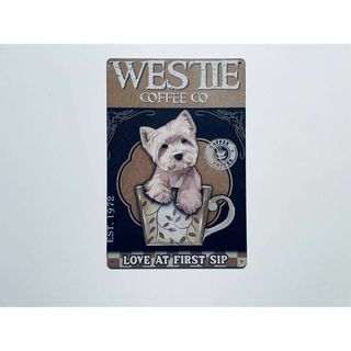 ブリキ看板 WESTIE COFFEE ホワイト・テリア 犬 P500(置物)