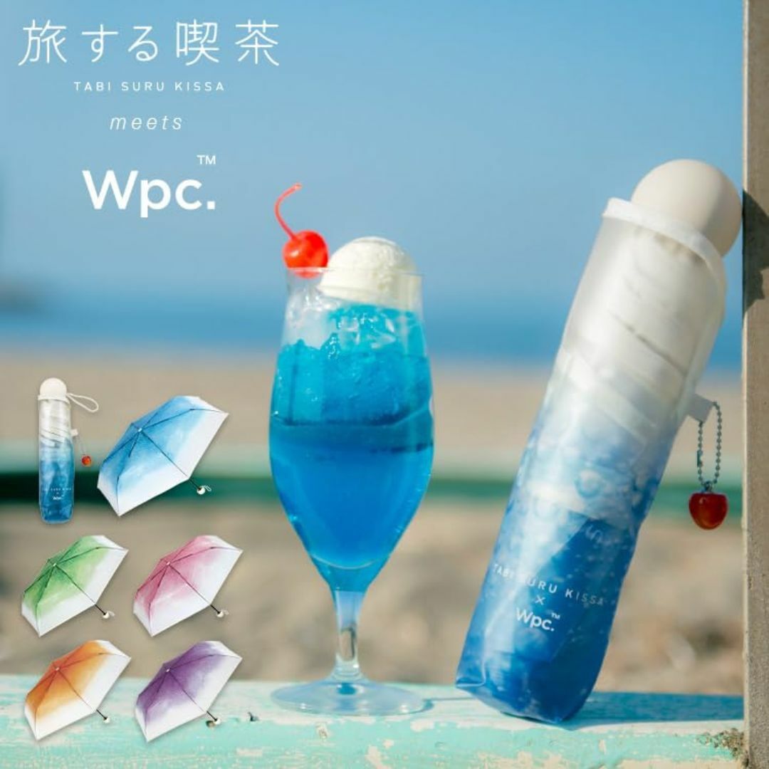 【色: ピンク】Wpc. 折りたたみ傘 [ビニール傘] 旅する喫茶×Wpc. ク レディースのファッション小物(その他)の商品写真