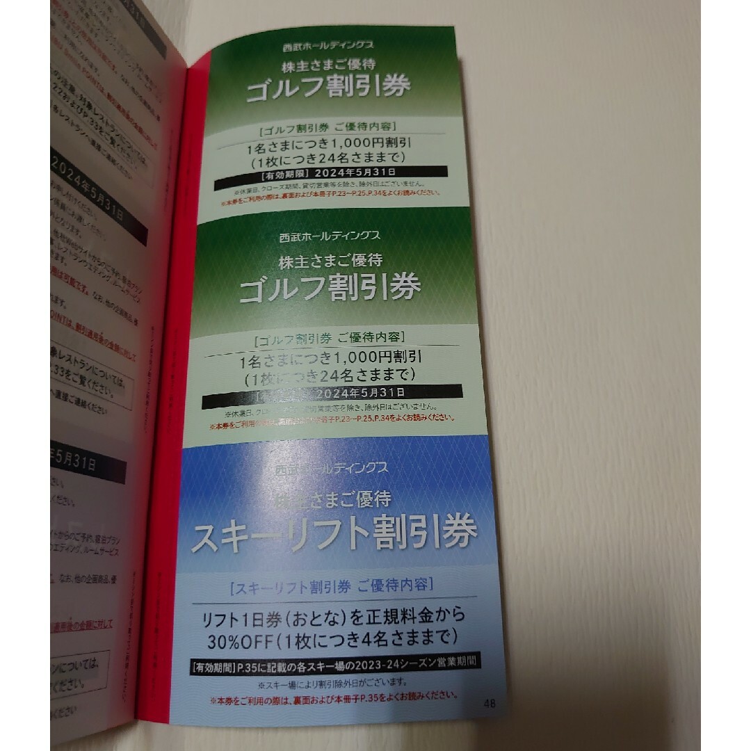 西武ホールディングス株主優待券１冊　匿名配送 チケットの優待券/割引券(その他)の商品写真