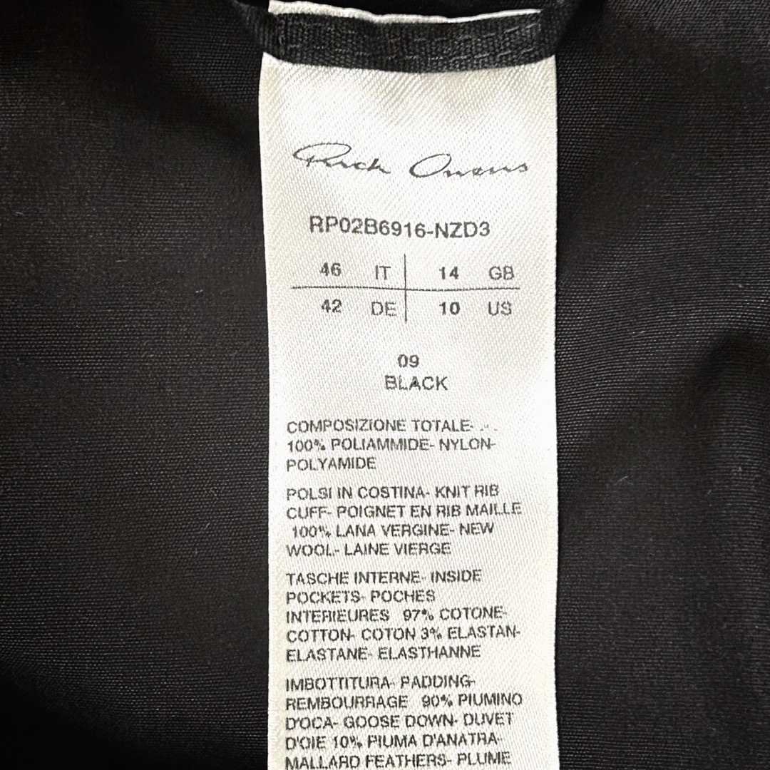新品 Rick Owens リック オウエンス ダウンコート ダウン 新品 Rick Owens リック オウエンス ダウンコート ダウン